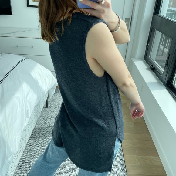 LNA Crew Neck High Low Hem Tank Top - Picture 5 of 7